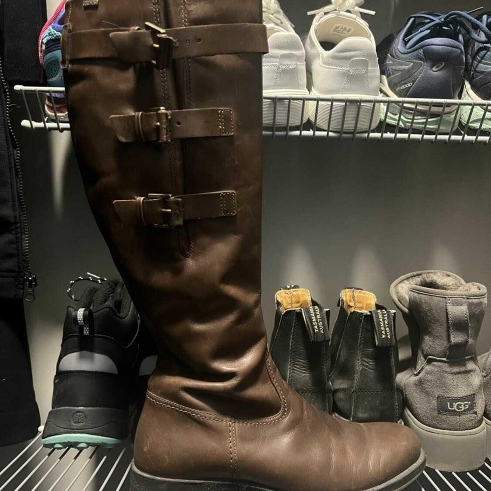 Ecco Brown Leather Women's Winter Riding Boots